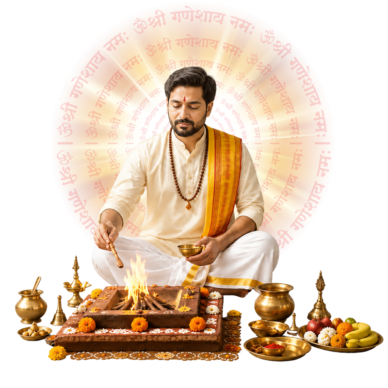 Pandit performing puja